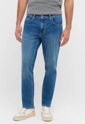 Męskie Spodnie Jeansowe Mustang Style Washington Straight Denim Blue 1016814 5000 582. Niebieskie spodnie materiałowe męskie Mustang, bez wzorów, z denimu. Za 219.99 zł.