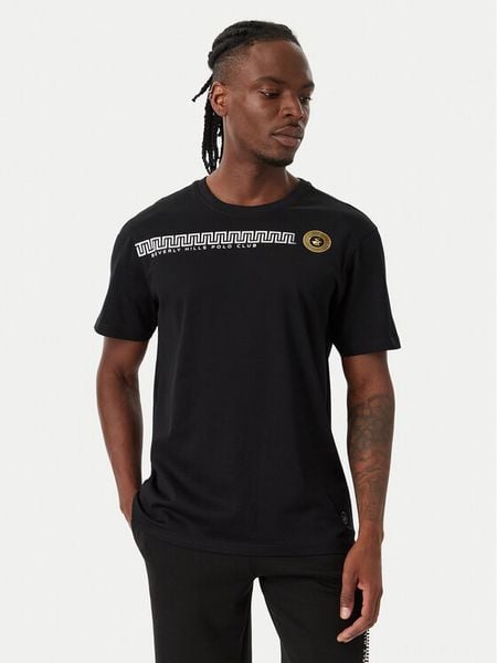 Beverly Hills Polo Club T-Shirt M1608-HR Czarny Regular Fit. Czarne koszulki polo męskie Beverly Hills Polo Club, m, bez wzorów, z bawełny, bez ramiączek. Za 138.99 zł.