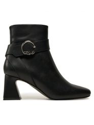 KARL LAGERFELD Botki KL31444 Czarny. Czarne botki damskie Karl Lagerfeld, ze skóry, bez obcasa, na słupku, bez zapięcia. Za 799.99 zł.