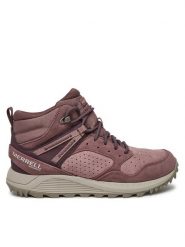 Merrell Trapery Wildwood Mid Ltr Wp J068104 Bordowy. Czerwone trapery damskie MERRELL, ze skóry, bez obcasa. Za 429.99 zł.