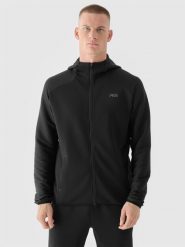 4F Bluza treningowa szybkoschnąca męska 4F x Robert Lewandowski - czarna L. Czarne bluzy sportowe męskie 4f, bez wzorów, z dzianiny, sportowe, bez kołnierzyka, bez ramiączek. W wyprzedaży za 199.99 zł.