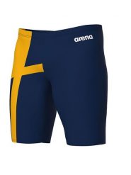 Arena Kąpielówki w kolorze żółto-granatowym rozmiar: 6. Niebieskie kąpielówki męskie Arena, bez wzorów, z materiału. Za 100.28 zł.