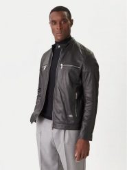 KARL LAGERFELD Kurtka skórzana 555022 554421 Czarny Slim Fit. Czarne kurtki męskie Karl Lagerfeld, m, bez wzorów, ze skóry, bez kaptura. Za 2,479.00 zł.