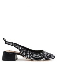 Steve Madden Sandały Smitten SM11003213 Czarny. Czarne sandały damskie Steve Madden, bez wzorów, z materiału, bez obcasa, na słupku. Za 299.99 zł.