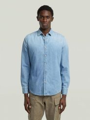 G-Star Koszula dżinsowa w kolorze błękitnym rozmiar: L. Niebieskie koszule męskie G-Star, l, bez wzorów, z bawełny, bez kołnierzyka, bez ramiączek. Za 157.73 zł.