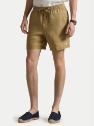Polo Ralph Lauren Szorty materiałowe 710P08205503 Beżowy Regular Fit. Brązowe szorty męskie Polo Ralph Lauren, ze lnu, bez kołnierzyka. Za 729.99 zł.