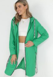 Zielony Płaszcz za Kolano z Kapturem Katine. Zielone płaszcze damskie Born2be, l, z aplikacjami, eleganckie. Za 259.99 zł.
