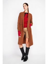 ASSUILI Kardigan w kolorze jasnobrązowym rozmiar: 36. Brązowe kardigany damskie Assuili, bez wzorów, ze splotem. Za 152.99 zł.