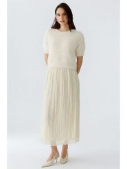 Oui Spódnica plisowana w kolorze kremowym rozmiar: 44. Brązowe spódniczki damskie Oui, bez wzorów, z podwyższonym stanem, maxi. Za 241.56 zł.