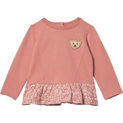Bluza w kolorze łososiowym. Czerwone bluzy dziewczęce Steiff, z aplikacjami, bez ramiączek, bez kaptura. W wyprzedaży za 58.95 zł.