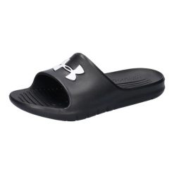 KLAPKI UNDER ARMOUR 3021286-001 czarne na basen lato lekkie sportowe 37,5. Czarne klapki damskie Under Armour, bez wzorów, z materiału, bez obcasa, na płaskiej podeszwie. Za 99.00 zł.