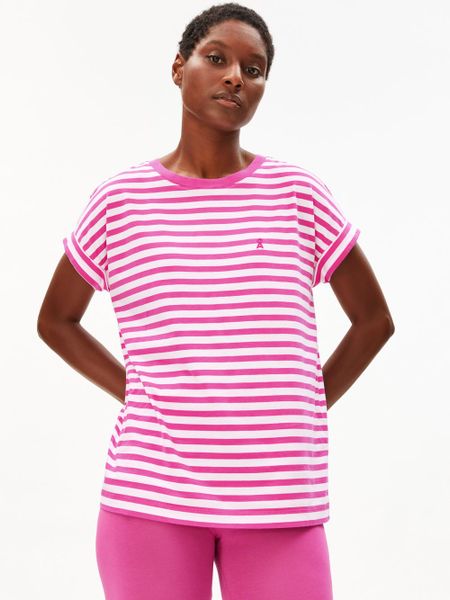 ARMEDANGELS Koszulka - Paski Idaara Kobiety Bawełna (100%) wyrazisty róż, M. Czerwone t-shirty damskie ARMEDANGELS, m, bez wzorów, z bawełny, bez kołnierzyka. Za 169.95 zł.