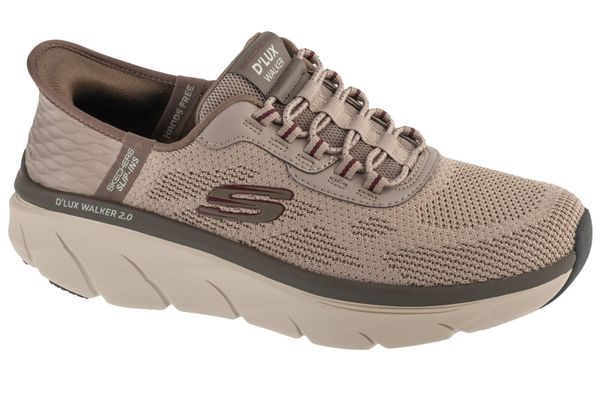 Buty sportowe Sneakersy męskie, Slip-ins: D'Lux Walker 2.0 - Rezinate. Brązowe buty sportowe na co dzień męskie Skechers, z materiału, bez zapięcia, trekkingowe. Za 399.99 zł.