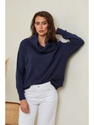 So Cachemire Sweter "Kaba" w kolorze granatowym rozmiar: M. Niebieskie golfy damskie So Cachemire, m, bez wzorów, z kaszmiru, bez ramiączek. Za 152.99 zł.