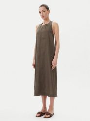 Max Mara Sukienka letnia Douglas 2516221018 Zielony Relaxed Fit. Zielone sukienki damskie Max Mara, na lato, bez wzorów, ze lnu, bez kołnierzyka, bez ramiączek. Za 844.95 zł.