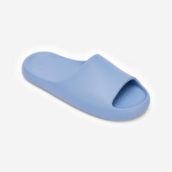 Klapki basenowe Nabaiji 500 Style. Niebieskie klapki damskie NABAIJI, bez wzorów, z materiału, bez obcasa. Za 59.99 zł.