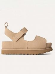 UGG Sandały "Goldenstar HI" w kolorze beżowym rozmiar: 38. Brązowe sandały damskie Ugg, bez wzorów, bez obcasa, na platformie. Za 483.17 zł.