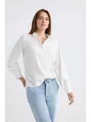 Josephine & Co Bluzka "Andreas" w kolorze białym rozmiar: 38. Białe bluzki damskie Josephine & Co, bez wzorów, bez kołnierzyka, bez ramiączek. Za 154.07 zł.