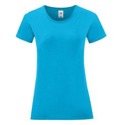 Koszulka Damska Iconic 150. Niebieskie bluzki damskie Fruit of the Loom, xl, bez wzorów, sportowe, bez kołnierzyka, bez ramiączek. Za 28.99 zł.