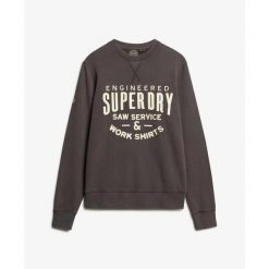 Bluza z nadrukiem Superdry Workwear. Czarne bluzy bez kaptura męskie Superdry., l. Za 312.50 zł.