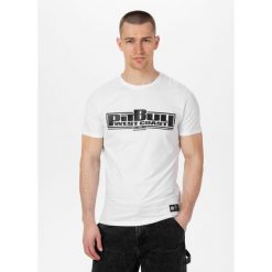Koszulka bawełniana sportowy t-shirt dla dorosłych Slim Fit Classic Boxing. Białe t-shirty męskie PITBULL, m, bez wzorów, z bawełny, bez kołnierzyka. Za 99.00 zł.