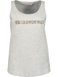 Geographical Norway Top "Jardiniere" w kolorze szarym rozmiar: M. Szare topy damskie Geographical Norway, m, bez wzorów, z bawełny, bez kołnierzyka. Za 37.38 zł.