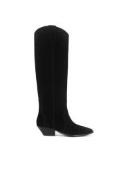 Badura Kowbojki V365-206 Czarny. Czarne kozaki damskie Badura, ze skóry, bez obcasa, na słupku. Za 549.99 zł.