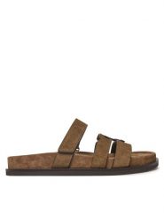 Tory Burch Klapki Ines Sport Slide 163481 Brązowy. Brązowe klapki damskie Tory Burch, bez wzorów, ze skóry, bez obcasa. Za 1,299.00 zł.