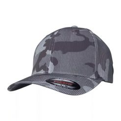 Czapka Z Daszkiem Stripe Camo. Brązowe czapki z daszkiem damskie FLEXFIT, bez wzorów. Za 88.99 zł.
