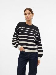 Vero Moda Sweter w kolorze kremowo-czarnym rozmiar: M. Brązowe swetry klasyczne damskie Vero Moda, m, bez kołnierzyka. Za 83.22 zł.