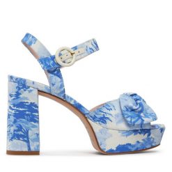 Sandały Ted Baker. Niebieskie sandały damskie Ted Baker, bez wzorów, bez obcasa, na słupku. Za 509.99 zł.