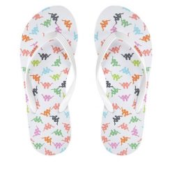 Japonki Kappa. Białe klapki damskie Kappa, bez wzorów, bez obcasa. Za 49.99 zł.