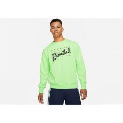 Bluza sportowa męska Nike Dri-fit Standard Issue. Zielone bluzy bez kaptura męskie Nike, bez wzorów, sportowe, bez kołnierzyka, bez ramiączek. Za 399.99 zł.