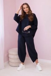 Komplet bawełniany bluza + spodnie granatowy. Niebieskie bluzy bez kaptura damskie KESI, l, z bawełny. Za 284.37 zł.