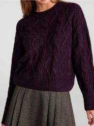 Sweter - czerwony. Czerwone swetry klasyczne damskie Sinsay, l, ze splotem, bez kołnierzyka. Za 49.99 zł.