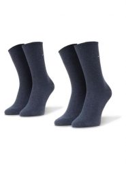 Tommy Hilfiger Skarpety długie 371221356 Granatowy. Niebieskie skarpetki damskie Tommy Hilfiger, bez wzorów, z materiału. Za 39.99 zł.