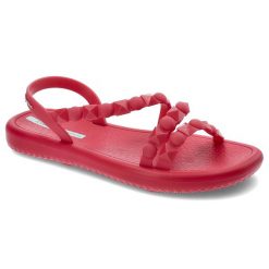 Różowe Sandały Ipanema Stylowe Wsuwane Obuwie Damskie. Czerwone sandały damskie Ipanema, bez wzorów, z materiału, bez obcasa. Za 119.00 zł.