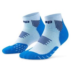 Męskie skarpety kompresyjne do biegania sportowe za kostkę Core Run CEP. Niebieskie skarpetki męskie CEP, bez wzorów, z elastanu. Za 74.00 zł.
