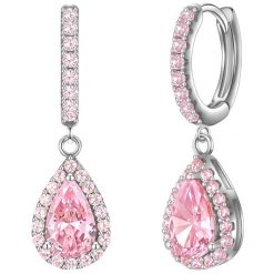 Glanzstücke München Creolen Sterling Silber Zirkonia pink Kolczyki 1 ct Damski. Różowe kolczyki damskie Glanzstücke München, z cyrkonią, srebrne. Za 297.49 zł.
