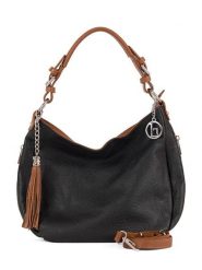 Lia Biassoni Skórzana torebka "Garga" w kolorze czarnym - 36 x 26 x 10 cm rozmiar: onesize. Czarne torebki klasyczne damskie Lia Biassoni, z aplikacjami, z materiału, bez dodatków. Za 304.99 zł.