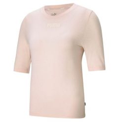 Koszulka damska Puma Modern Basics Tee Cloud różowa. Czerwone bluzki damskie Puma, s, bez wzorów, sportowe, bez kołnierzyka, bez ramiączek. W wyprzedaży za 69.90 zł.