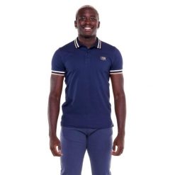 Koszulka polo z bawełna na co dzień na siłownię. Niebieskie koszulki polo męskie LEONE 1947 APPAREL, m, bez wzorów, z bawełny, bez ramiączek. Za 273.65 zł.