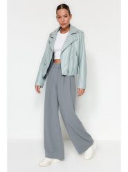 Trendyol Spodnie w kolorze szarym rozmiar: S. Szare spodnie materiałowe damskie Trendyol, bez wzorów, z materiału. Za 86.99 zł.