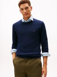 Tommy Hilfiger sweter z dzianiny Mężczyźni Bawełna niebieski, XXL. Niebieskie swetry męskie Tommy Hilfiger, m, bez wzorów, z bawełny, bez kołnierzyka. Za 329.95 zł.