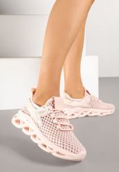 Różowe Buty Sportowe Sneakersy na Platformie Ozdobionej Tłoczeniem Teliriella. Czerwone buty sportowe na co dzień damskie Renee, bez wzorów, z jeansu. Za 54.99 zł.