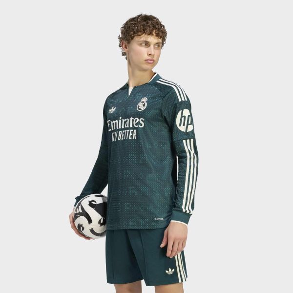 Koszulka wyjazdowa z długim rękawem Real Madrid 26/27 Authentic. Zielone koszulki męskie z długim rękawem Adidas, s, z materiału, bez ramiączek, do piłki nożnej, climacool (adidas). Za 699.00 zł.