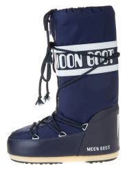 Moon Boot Kozaki zimowe "Icon" w kolorze granatowym rozmiar: 35-38. Niebieskie kozaki damskie Moon Boot, z materiału, bez obcasa. Za 371.56 zł.