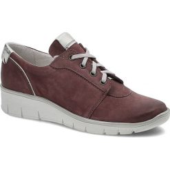 Bordowe Półbuty Pollonus Damskie Skórzane Buty. Czerwone półbuty damskie Pollonus, z aplikacjami, z nubiku, bez obcasa, na platformie. Za 189.00 zł.