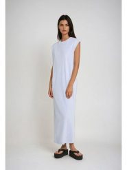 Weekday Sukienka w kolorze błękitnym rozmiar: S. Niebieskie sukienki damskie Weekday, na co dzień, s, bez wzorów, bez kołnierzyka, bez ramiączek, maxi, proste. Za 43.68 zł.