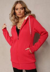 Czerwona Bluza ze Sztucznym Futerkiem i Kapturem oraz Kieszeniami Creactia. Czerwone bluzy z kapturem damskie Renee, l, z futra. Za 119.99 zł.